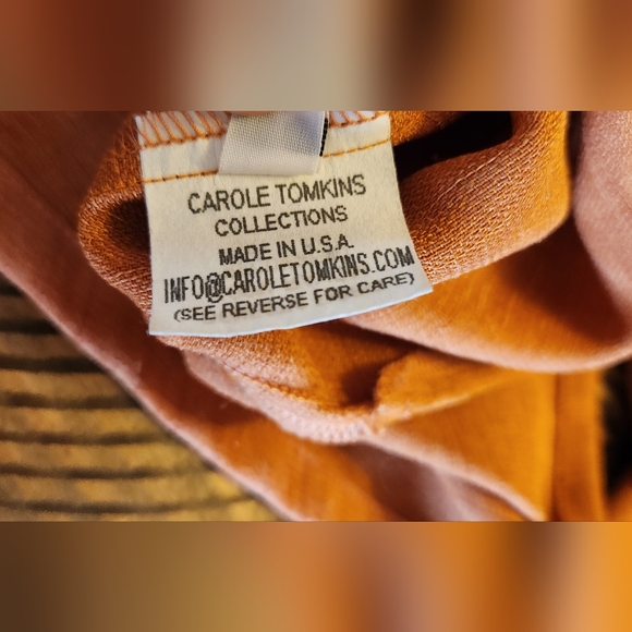 CAROLE TOMPKINS The Big Shirt Pumpkin Button Up Vintage - Picture 7 of 8